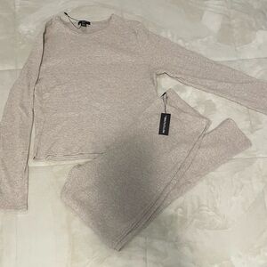 Pretty Little Thing Beige Knit Sweater and Pants Set